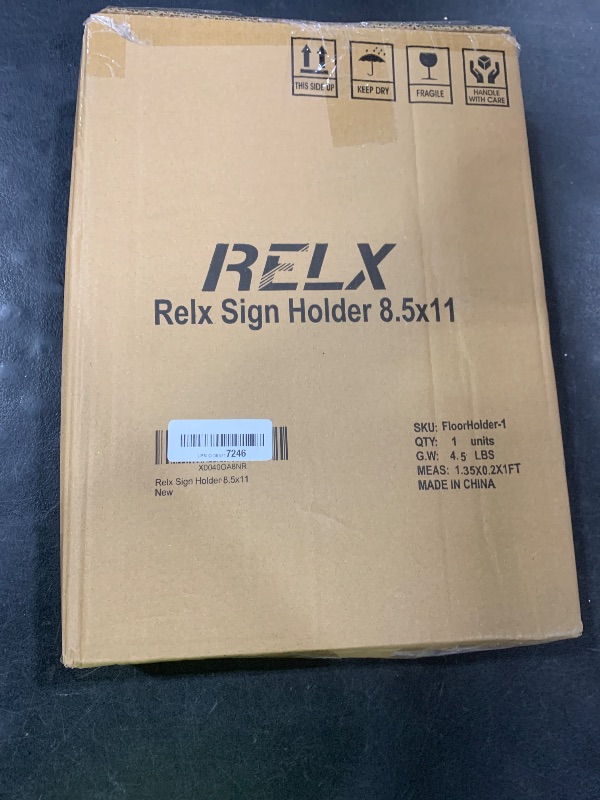 Photo 1 of Relx Sign Holder Stand 8.5x11 inch - Adjustable Floor Standing Sign Holder - Signage Stand with Snap-Open Frame Display for Malls,Schools,Restaurants