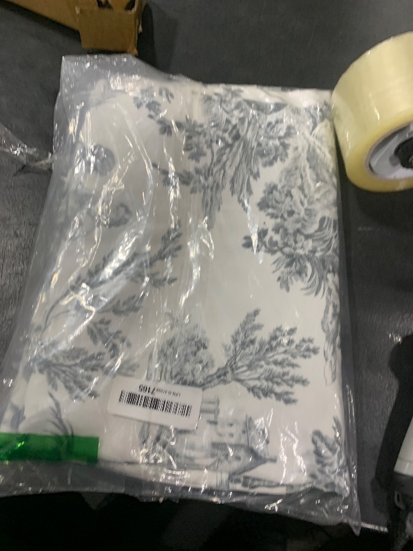 Photo 1 of Maison d' Hermine Curtains for Living Room 100% Cotton 108 inch Length One Panel Light Filtering Toile Curtains with Rod and Loop Pockets (The Miller Paloma Gray (White Background), 50" W x 108" L)