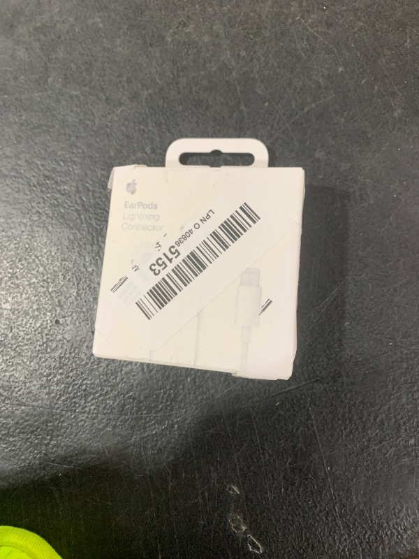 Photo 1 of Apple EarPods Headphones with Lightning Connector, Wired Ear Buds for iPhone with Built-in Remote to Control Music, Phone Calls, and Volume