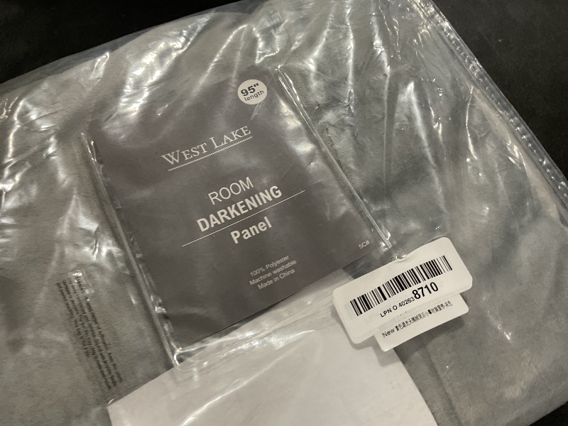 Photo 1 of WEST LAKE Velvet Grey Blackout Winter Curtains Room Darkening Window Panel Super Soft Luxury Drapes for Bedroom Rod Pocket Back Tab Curtain for Living Room,Gray,52" Wx95 L,2 Panels