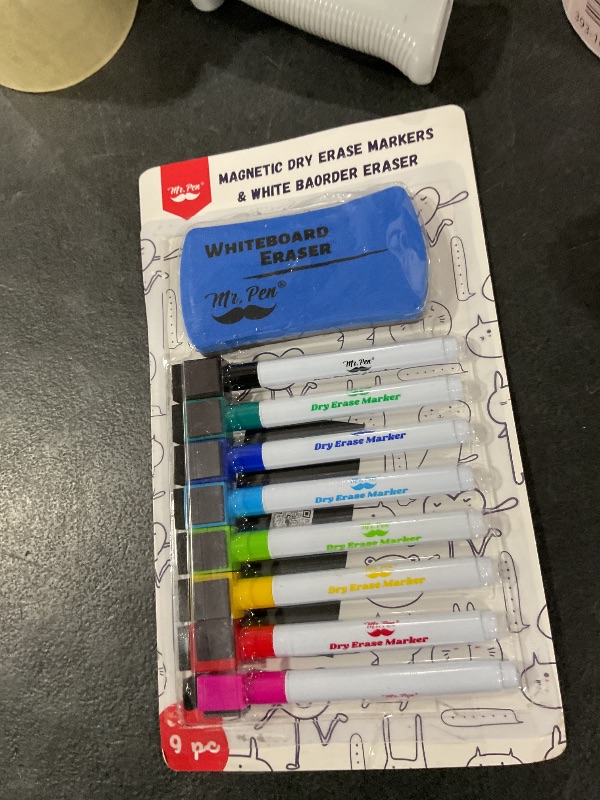 Photo 1 of Mr. Pen Magnetic Dry Erase Markers, 8 Pack with Eraser, Magnet, Fine Tip Dry Erase Pens