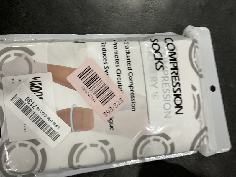 Photo 1 of +MD 2 Pairs Compression Socks for Women & Men Medical Grade 20-30 mmHg, Open-Toe knee High Stocking, Support for edema, Varicose Veins, Black, Large