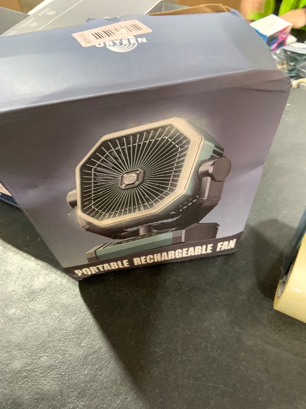 Photo 1 of Portable Rechargeable Fan - 9-Inch Camping Fan for Tent, 20000mAh(60Hrs) Battery Operated for Camping, Auto Oscillation Cordless, Tent Fan with Remote/Light, 4 Speeds, 4 Timing, Outdoor