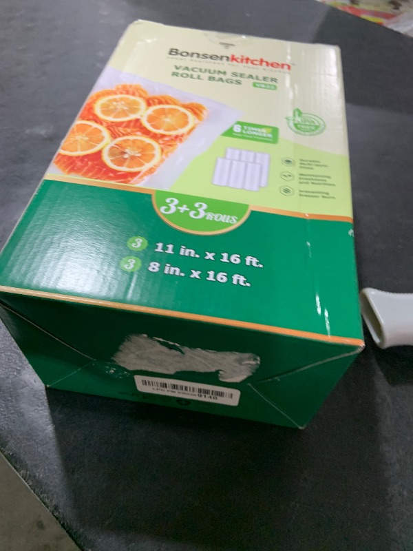 Photo 1 of [2025 Upgraded] Bonsenkitchen 3 Rolls 11" x 16' + 3 Rolls 8" x 16' Vacuum Sealer Bags for Food with a Color Box, Easy to Store, Commercial Grade, BPA Free, Great for Food Storage or Sous Vide, VB22
