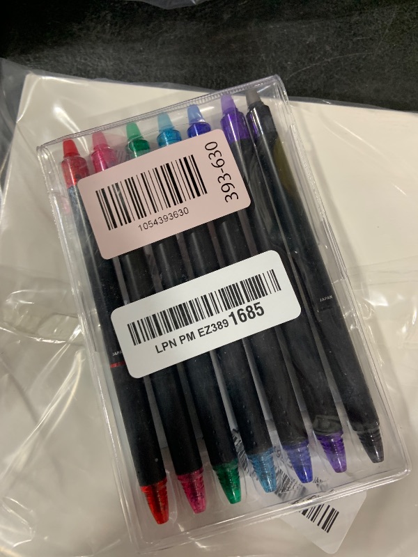 Photo 1 of Pilot FriXion Synergy Clicker Erasable, Refillable, Retractable Gel Ink Pens, Extra Fine Point 0.5 mm, Pack of 7, Assorted Colors, FriXion Erasable Pens 0.5 - Ideal for School & Office Writing