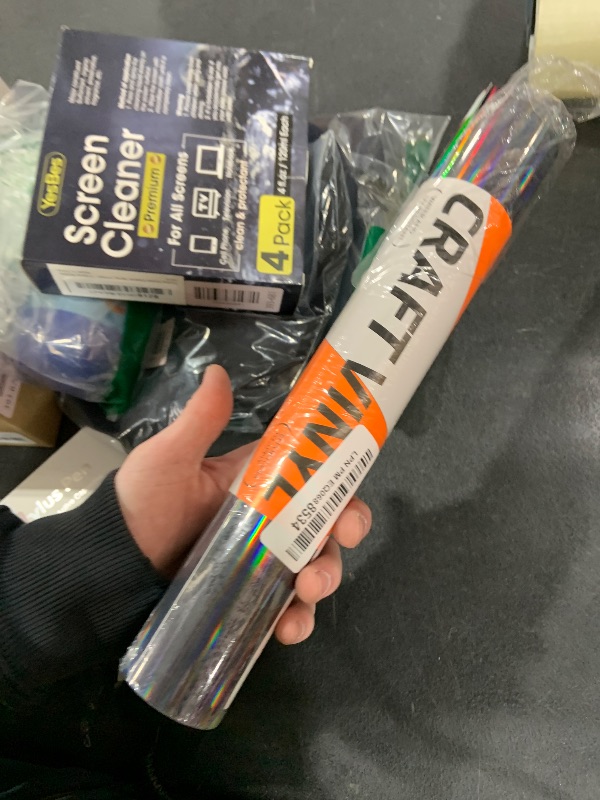 Photo 1 of WRAPXPERT Holographic Vinyl Roll - Black Holographic Glossy Vinyl, 12" x 5ft, Chrome No Bubble for DIY Craft Decal