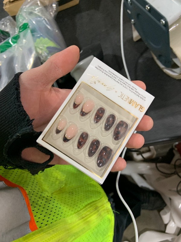 Photo 1 of Glamnetic x GLAMZILLA Press On Nails - KILLAZILLA | Short Almond Tortoiseshell Fake Nails with French Tips, Salon Quality | 15 Sizes - 30 Nail Kit with Glue