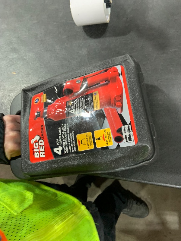 Photo 1 of Torin T90413 Big Red Hydraulic Bottle Jack with Carrying Case, 4 Ton (8,000 lb) Capacity