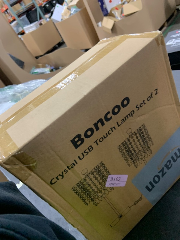 Photo 1 of Boncoo Crystal Table Lamp Set of 2 Touch Control, Crystal Lamps with USB Ports Elegant Shade Bedside Lamp Silver, Dimmable Touch Table Lamp for Nightstand Bedroom Living Room, 4W LED Bulb Included