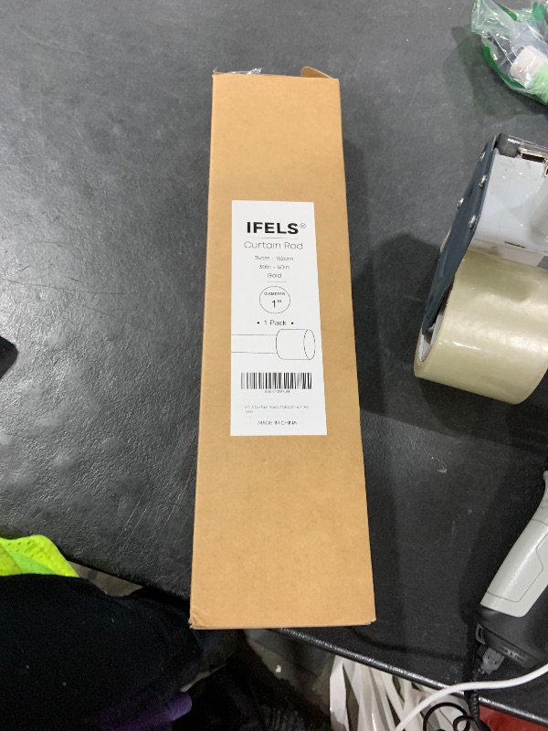Photo 1 of IFELS Heavy Duty Curtain Rods for Windows 28 to 48 Inch, 1 Inch Gold Curtain Rods for Outdoor, Farmhouse, Bedroom, Kitchen, Living Room, Adjustable Easy Install Curtain Rods (A2,Gold,30"-60")