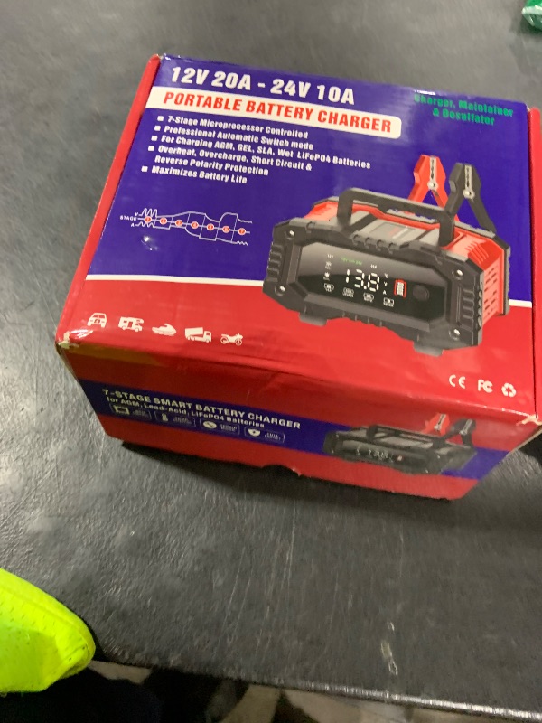 Photo 1 of YONHAN Battery Charger 20A 12V/24V LiFePO4 Lead Acid Fully Automatic Battery Maintainer, Car Battery Trickle Charger Automotive w/Repair, Winter Mode, for AGM, STD, Gel, Deep Cycle Batteries