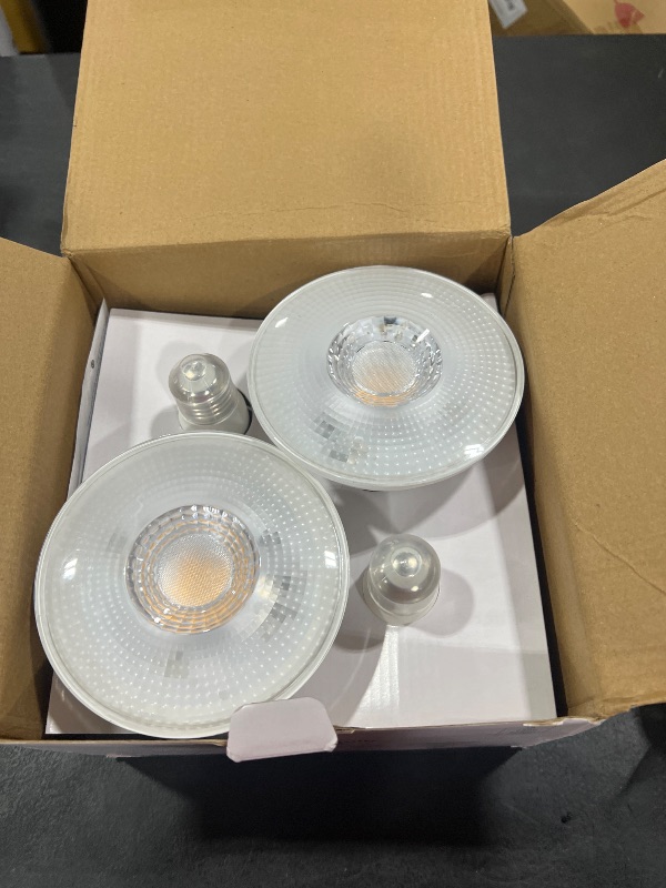 Photo 1 of EDISHINE Flood Light Bulbs, PAR38 LED Outdoor Flood Light Bulbs, 120W Equivalent Dimmable Waterproof for Patio Yard Porch Driveway Garage, 3000K Warm Light 18W 1800LM E26 Base, 4 Pack, ETL Listed