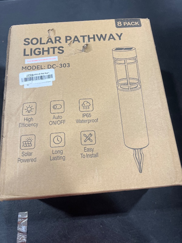 Photo 1 of HAARAY LED Solar Pathway Lights Outdoor, 4 Pack