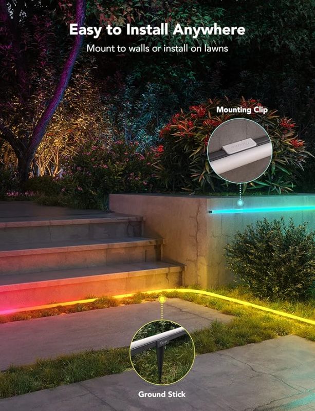 Photo 1 of Govee Outdoor Neon Rope Lights, 65.6ft RGBIC IP67 Waterproof Outdoor Decorations with 64 Scene Modes, Music Sync, Flexible LED Outdoor Lights, Outdoor Lights Work with Alexa, Google Assistant