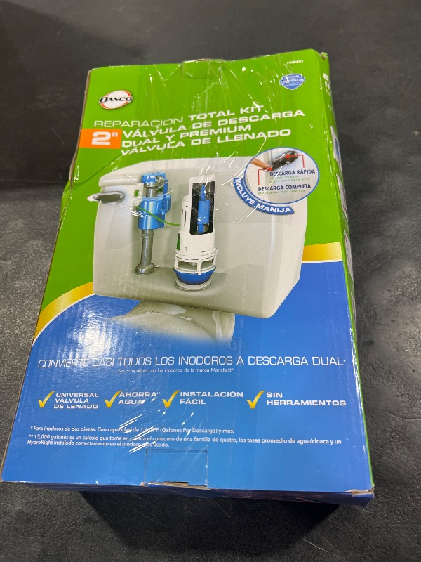 Photo 1 of Danco HYR451T HyrdroRight Universal Water-Saving Toilet Repair Kit with Dual Flush Valve, Lever Handle, White, HYR451T
