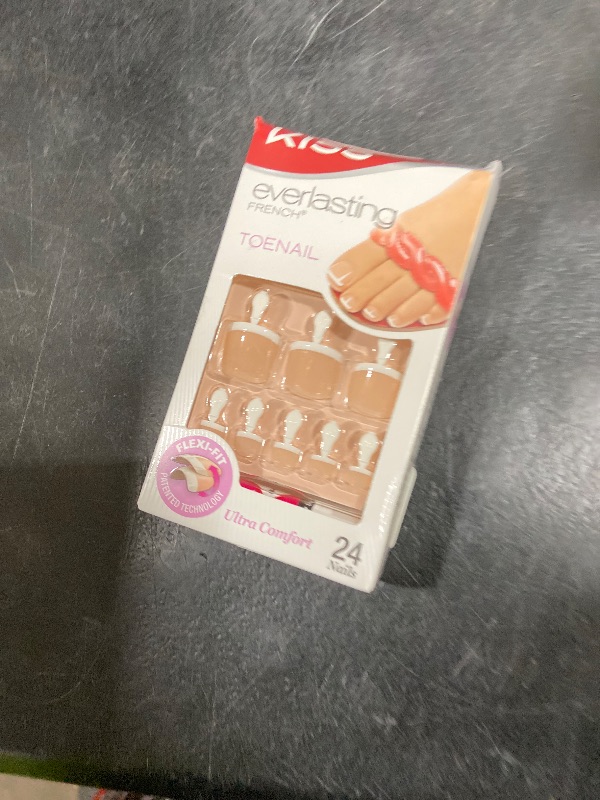 Photo 1 of KISS Everlasting, Press On Toenails, Nail Glue Included, 'Limitless', French, Short Size, Squoval Shape, Includes 24 Nails, 2g Glue, 1 Manicure Stick, 1 Mini file