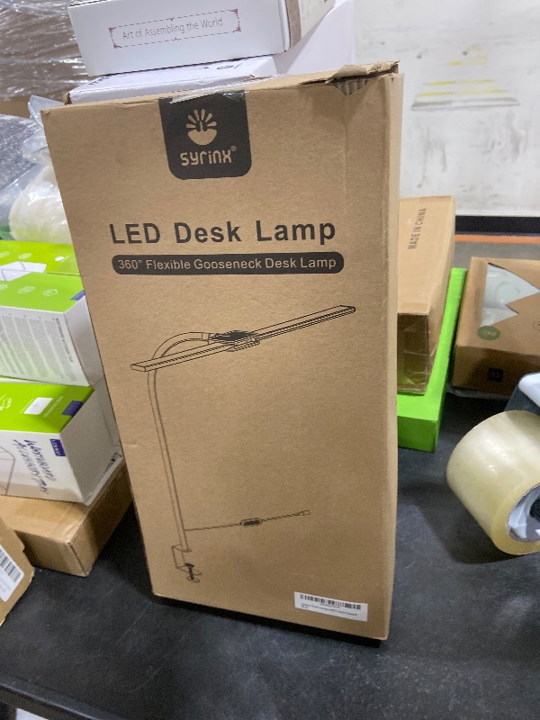 Photo 1 of Syrinx LED Desk Lamp for Home Office – Eye-Caring Dual Head Desk Light with Flexible Gooseneck, Clamp, Gesture/Wired Control, 50 Lighting Modes with Memory/Timer for Study, Crafting