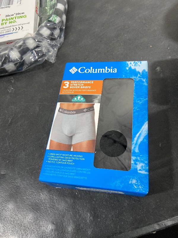 Photo 1 of Columbia Men's Polyester Spandex Boxer Brief 6 Pack Underwear, Black, Large US