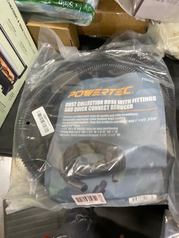 Photo 1 of POWERTEC 70356 10 ft. Vacuum Hose Dust Collection Kit for Woodworking Power Tools, Wet/Dry Work Shop Vacuums, Miter Saw and Table Saw