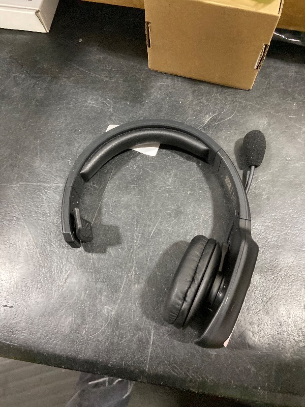 Photo 1 of LEAYU Bluetooth Headset, 60hrs Noise Canceling V5.2 Over Head Headphones, Single Ear Trucker Wireless Headset with Mic, Mute Button, Multipoint, for Phones PC Computer Truck Driver Office Work - Black