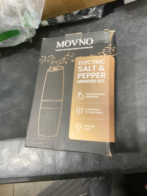 Photo 1 of Gravity Electric Salt and Pepper Grinder Set, Battery Powered LED Light One Hand Automatic Operation, Adjustable Coarseness Mill Grinders Shakers Black (A.Black 2p)