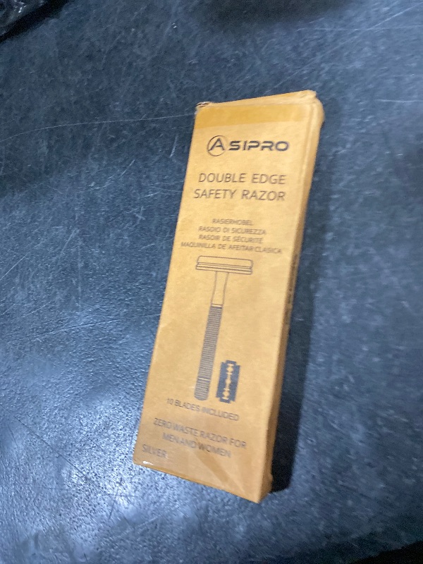 Photo 1 of ASIPRO Double Edge Safety Razor for Men & Women - 10 Blades Included, Reusable Metal Single Blade Razor Kit, Stainless Steel Gift