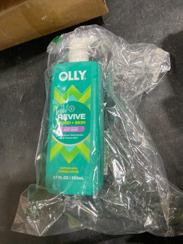Photo 1 of OLLY Revive Body Wash with Magnesium, Electrolytes & Vitamin B12– Nourishing Cleanser for Skin Barrier Repair, Deep Hydration, Refreshing Nerolidew Scent, 17 oz