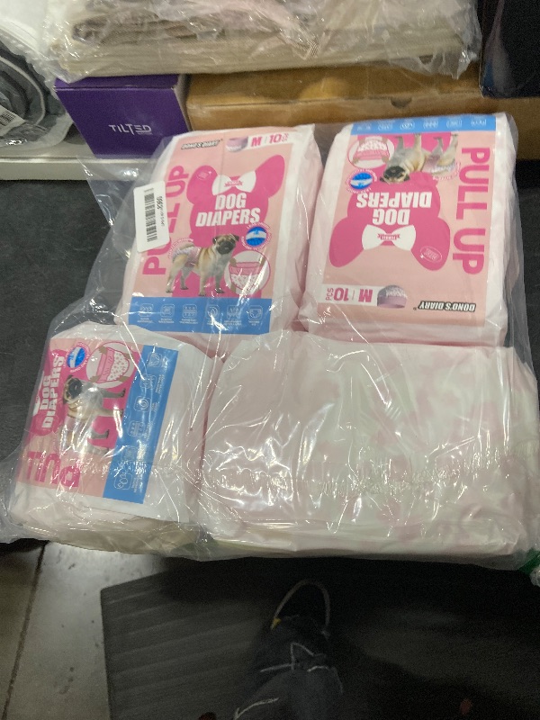 Photo 1 of Dono Disposable Pull It Up Female Dog Diapers, 360° Stretchy Waist Puppy Diapers, Super-Absorbent Doggie Diapers with Rapid-Dry Technology Leak-Proof Design for Doggy in Heat Period, M 40 Pcs