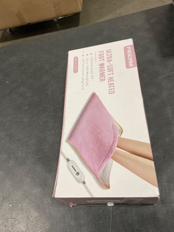 Photo 1 of Foot Warmer Electric, Heating Pad King Size Ultra Soft Flannel, Extra Large for Bed, Abdomen, Feet, Back, Cramp, Office/Home Under Desk, 10ft Cord, Auto Off, 22" x 20" - Pink