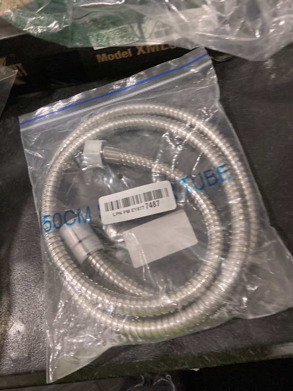 Photo 1 of HOMYEP Shower Hose Flexible Stainless Steel Handheld Shower Head Attachment Hose, 59 Inch, Brushed Nickel