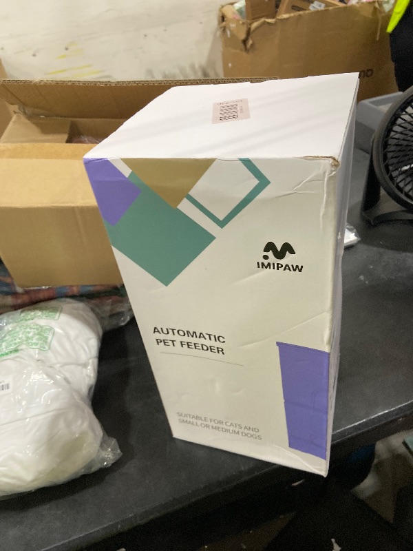 Photo 1 of IMIPAW Automatic Cat Feeders, 5L Large Capacity, Timed Feeding Dry Food, Dual Power Design, Programmable Portion Size, 1-6 Meals Per Day, with Desiccant Packet, Suitable for Small Pets Food Dispenser