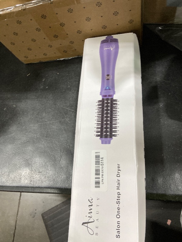 Photo 1 of Hot Air Brush, Aima Beauty Salon One-Step Hair Dryer and Volumizer, 4-in-1 Hair Dryer Brush, Hair Styling Tools, Purple-Round