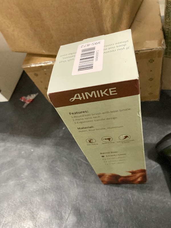 Photo 1 of AIMIKE Round Hair Brush, Nano Thermal Ceramic & Ionic Tech, 2.1 Inch Barrel with Boar Bristles for Enhanced Texture, Golden, Hair Drying, Styling, Curling and Shine + 4 Free Clips