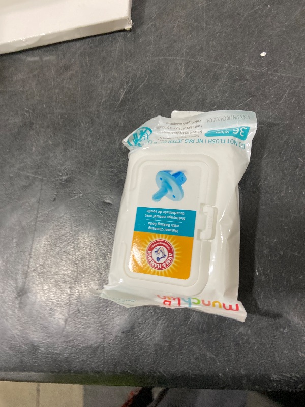 Photo 1 of Munchkin Arm & Hammer Pacifier Wipes - Safely Cleans Breast Pump Parts and Feeding Essentials for Baby and Toddler, 1 Pack, 36 Wipes