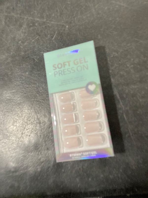Photo 1 of BTArtbox Press On Nails Square - Pastel Short Press On Nails with Glue for Women, Opaque Soft Gel Glue On Nails in 16 Sizes - 32 Stick On Nails Kit, Heeled Neutral