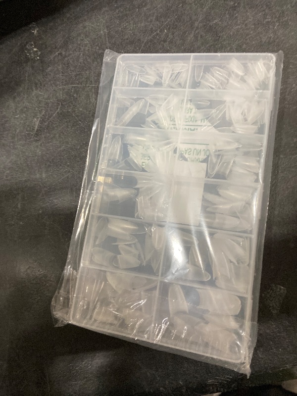 Photo 1 of UNA GELLA Almond Gel Nails Tips Medium: 504pcs Full Matte Soft Gel Almond Shape Nail Tips Half Cover Clear Gelly Tips for Nail Art Press On Nails 12 Sizes, Nail Extensions