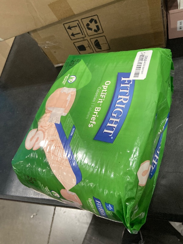 Photo 1 of FitRight Adult Diapers, Ultra Heavy Absorbency, S (Waist Size 20in-32in), 20 Count, OptiFit Incontinence Briefs for Men and Women, Disposable, Moisture-Wicking, Leak Protection,