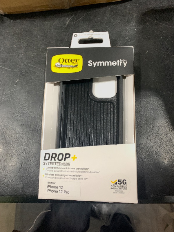 Photo 1 of OtterBox iPhone 12 & iPhone 12 Pro Symmetry Series Case - Black, Ultra-Sleek, Wireless Charging Compatible, Raised Edges Protect Camera & Screen