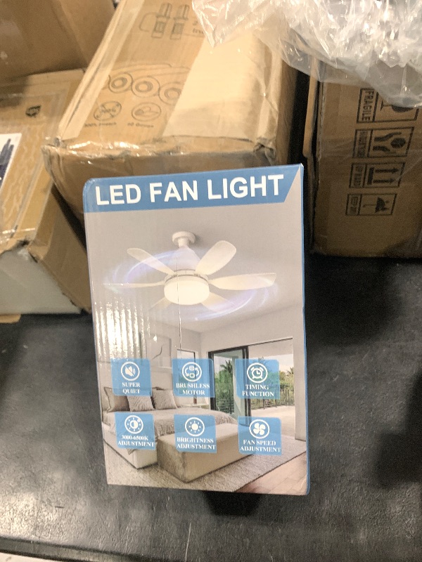 Photo 1 of Ealken Socket Fan Light Ceiling Fans with Lights and Remote, Dimmable LED 3 Colors 3000K-6500K, 1556 Lumens Light Bulb Screw in Ceiling Fan for Bedroom, Kitchen, Living Room, Closet