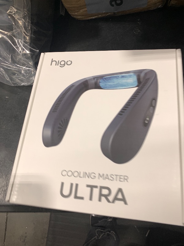 Photo 1 of HIGO CoolMaster Ultra Neck Fan, Neck Air Conditioner, 2-in-1 Cooling Neck Fan Portable Rechargeable, Wearable Personal Fan, 5500mAh Large Battery, Ergonomic Design, Frost White