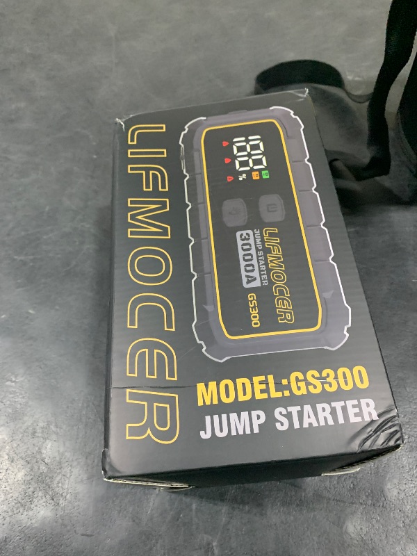 Photo 1 of LIFMOCER GS300 Jump Starter - 3000A Car Battery Jump Starter for Up to 10.0L Gas and 8.0L Diesel Engines, 12V Portable Jump Box with Storage Case USB Quick Charge, and LCD Display