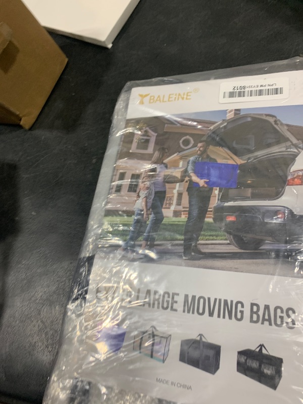 Photo 1 of BALEINE 2-Pack Oversized Moving Bags with Reinforced Handles, Heavy-Duty Storage Tote for Clothes, Moving Supplies (Clear, 2-Pack)