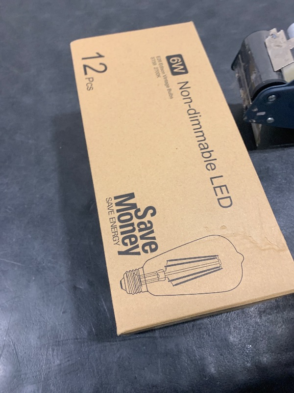 Photo 1 of TOBUSA Vintage LED Edison Light Bulbs 60W Equivalent, 900LM Super Bright LED Bulbs, 6W ST58 Antique LED Filament Bulbs, 2700K Warm White, E26 Base Non-Dimmable Bulbs for Home, Office, 12-Pack