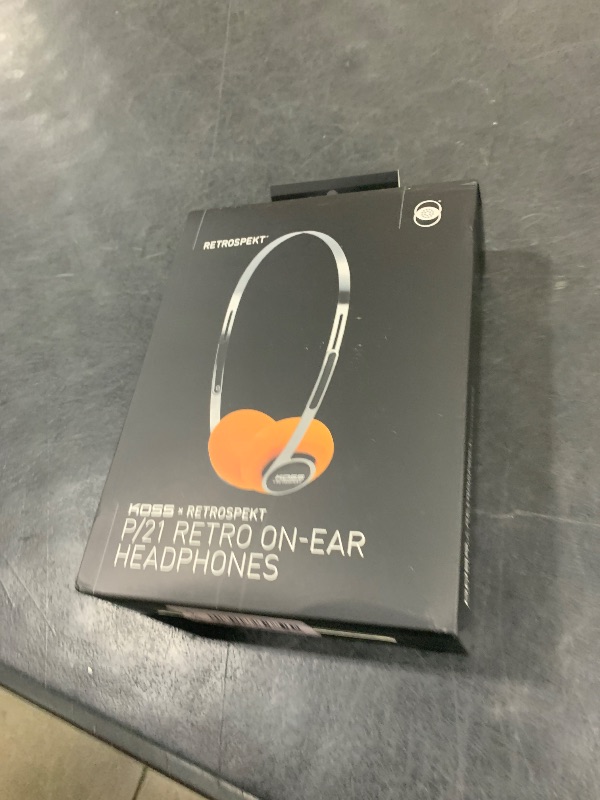 Photo 1 of Koss x Retrospekt P/21 Retro On-Ear Headphones, Retro Orange Foam, Adjustable Headband, Wired 3.5mm Plug, Orange Black and Silver