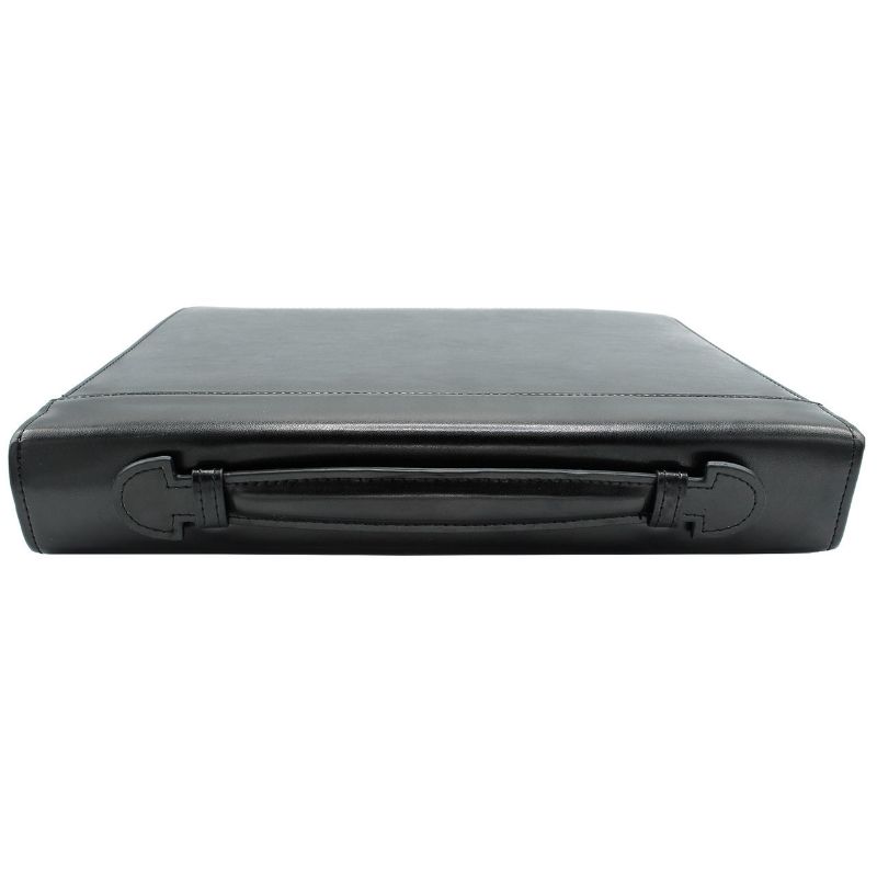 Photo 1 of Leather Zippered 3-Ring Binder with Handle, 2" Spine
