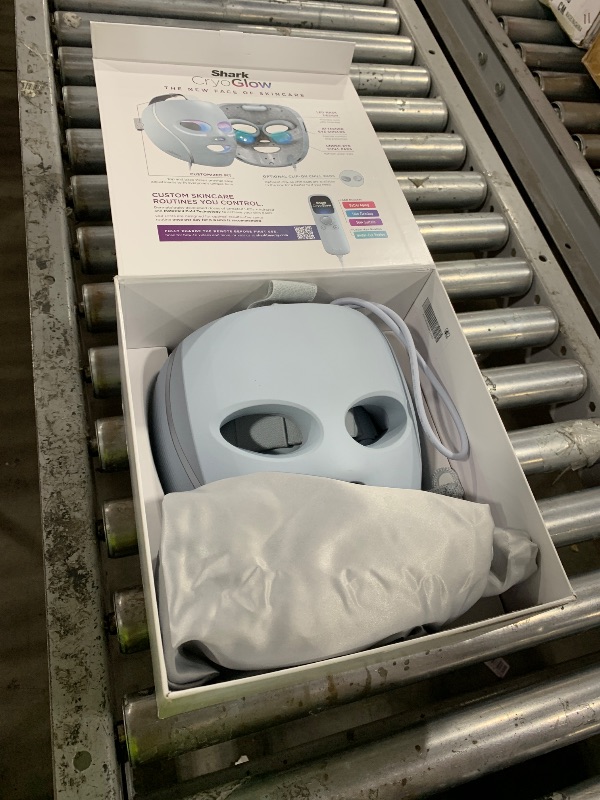 Photo 1 of Shark CryoGlow LED Face Mask with Under-Eye Cooling, Anti-Ageing & Blemish Repair, Red & Blue LED, Infrared Light Therapy, USB-C, Remote Control, Storage Bag, Blue Frost, FW312