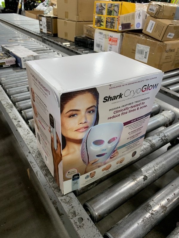 Photo 1 of Shark CryoGlow LED Face Mask with Under-Eye Cooling, Anti-Ageing & Blemish Repair, Red & Blue LED, Infrared Light Therapy, USB-C, Remote Control, Storage Bag, Blue Frost, FW312