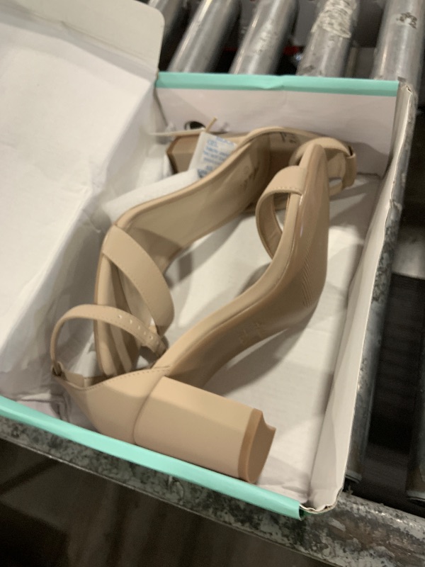 Photo 1 of Ankis Nude Heels for Women - Open Toe Ankle Strap Chunky Heel Pump Sandals Party Wedding Strappy Buckle Sandals 2.75 Inches (Nude Nubuck, Size 7)