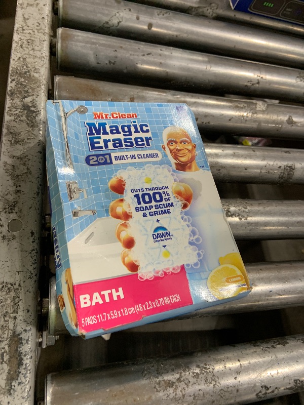 Photo 1 of Mr. Clean Magic Eraser Sponge, Bathroom Cleaner, Soap Scum Shower & Tub Cleaner, 2 in 1 Bath, 5ct