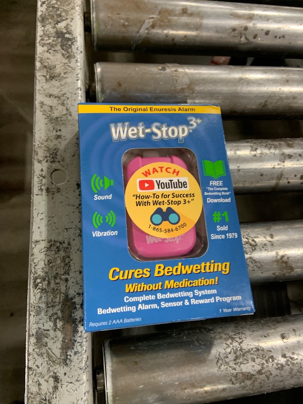 Photo 1 of Wet-Stop 3 Bedwetting Enuresis Alarm with Loud Sound and Strong Vibration for Boys or Girls, Proven Solution for Bedwetters (Pink)